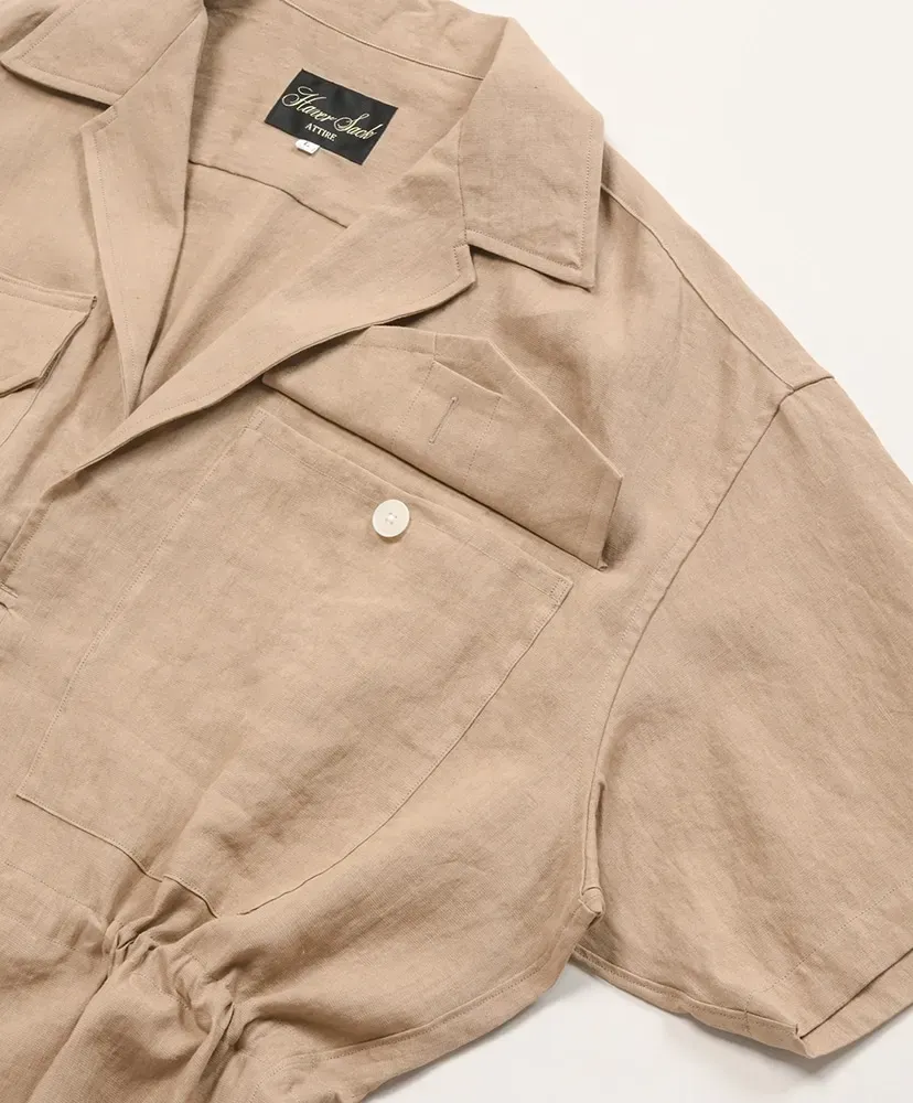 Linen Paper Broad Safari S/S Shirt