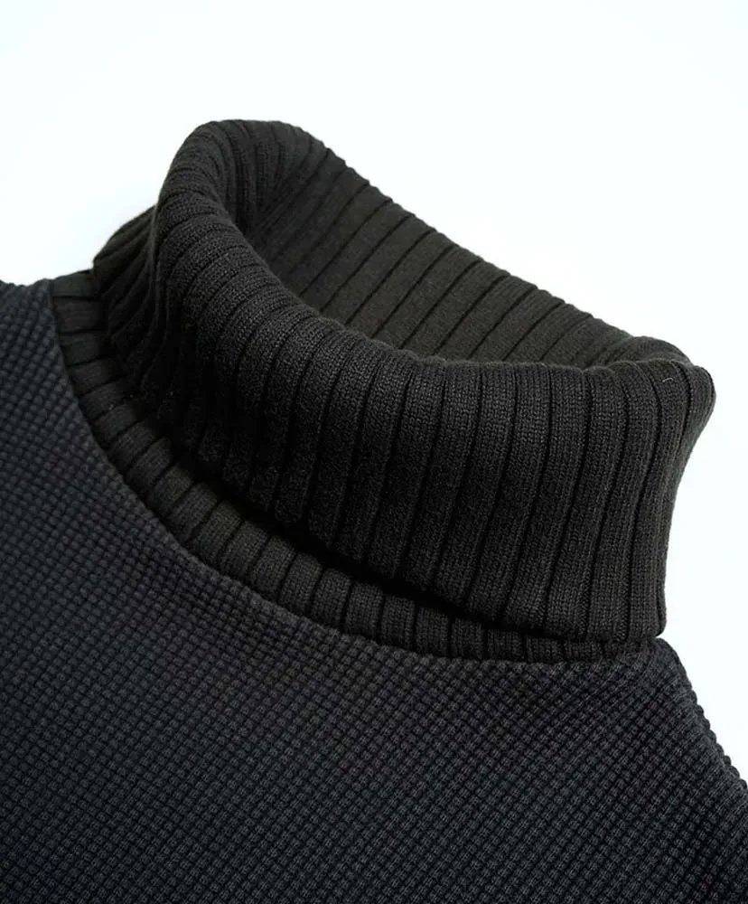 Turtle Neck - Waffle Black