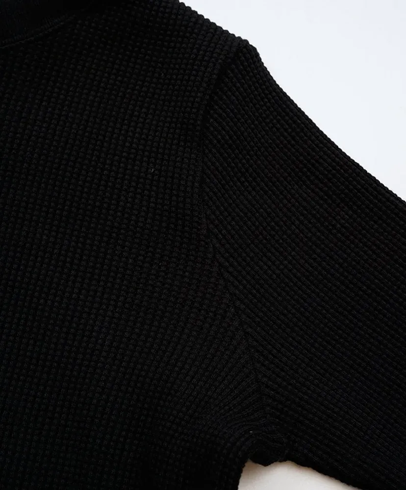 Turtle Neck Big Waffle - Black