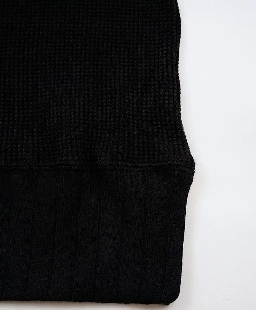 Turtle Neck Big Waffle - Black