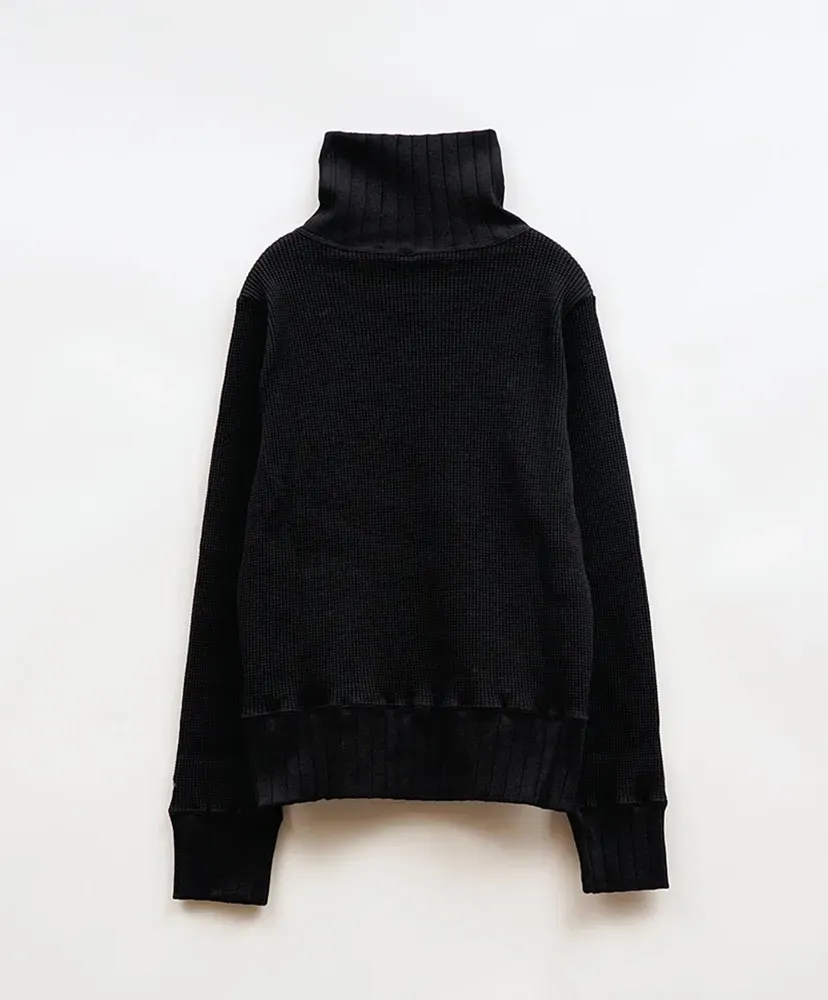 Turtle Neck Big Waffle - Black