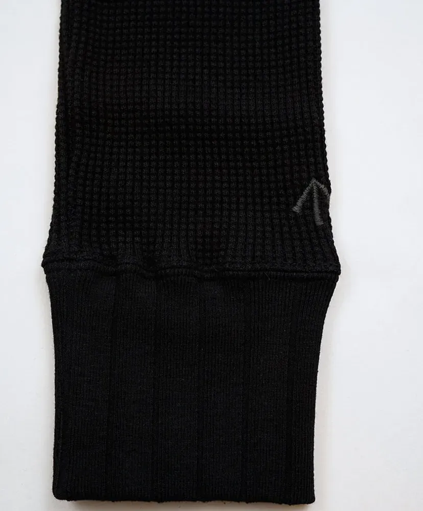 Turtle Neck Big Waffle - Black