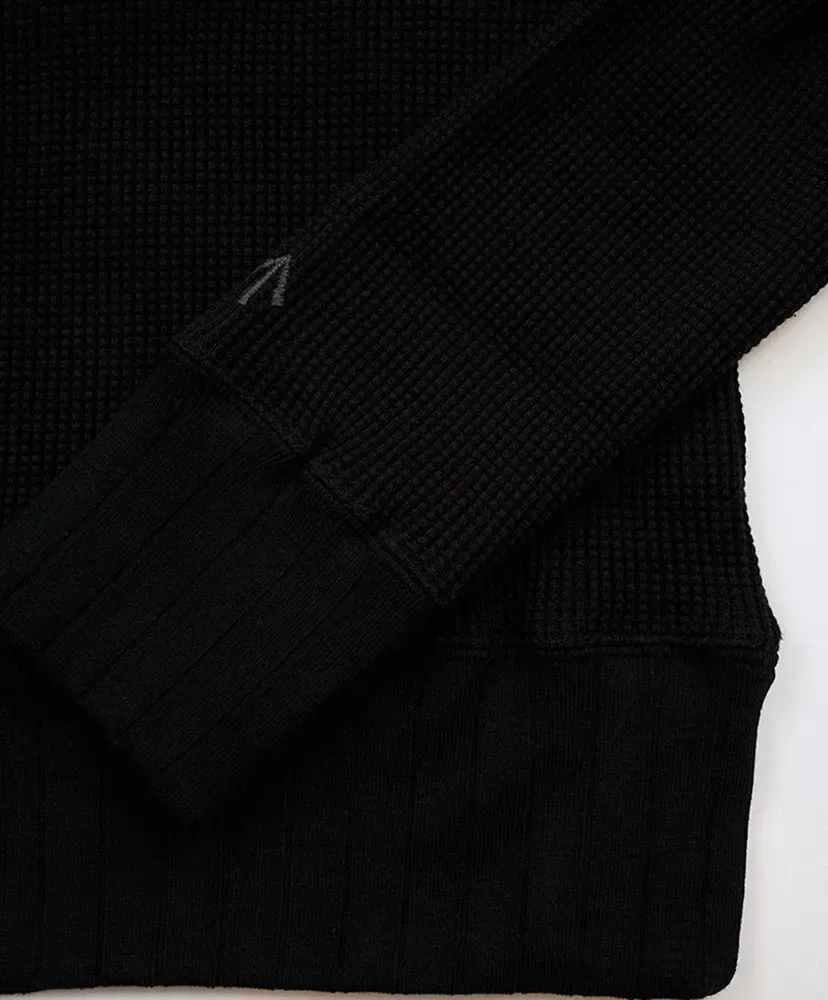 Turtle Neck Big Waffle - Black