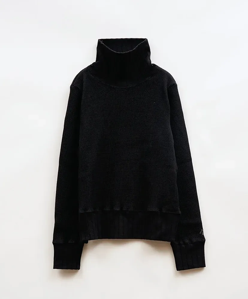 Turtle Neck Big Waffle - Black