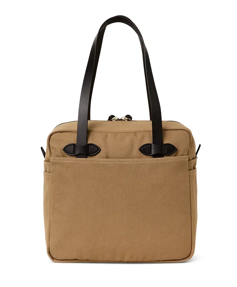 Rugged Twill Tote Bag With Zipper