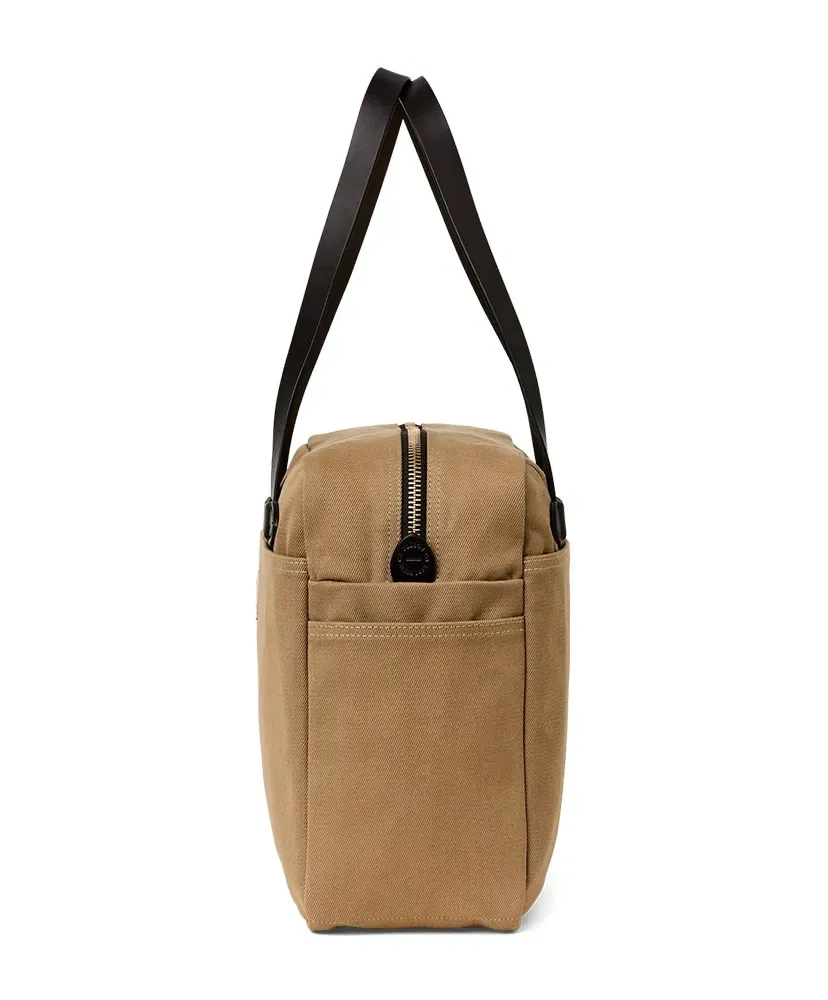 Rugged Twill Tote Bag With Zipper