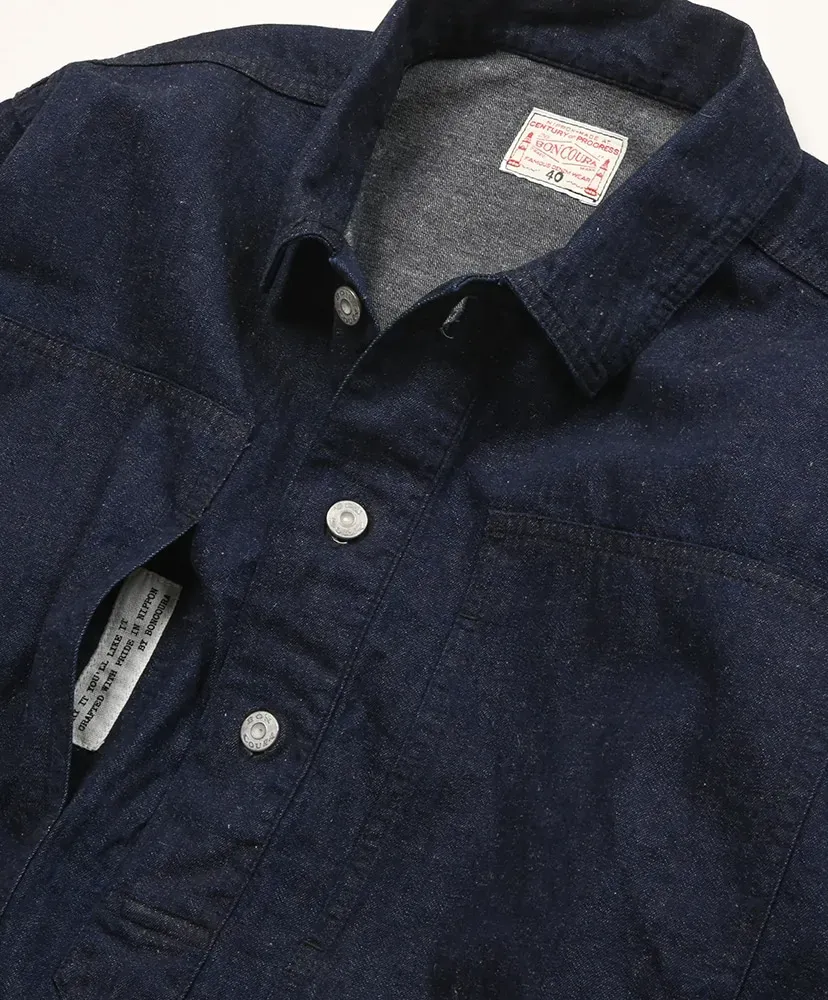 Army Pullover Shirt Cotton Linen Denim