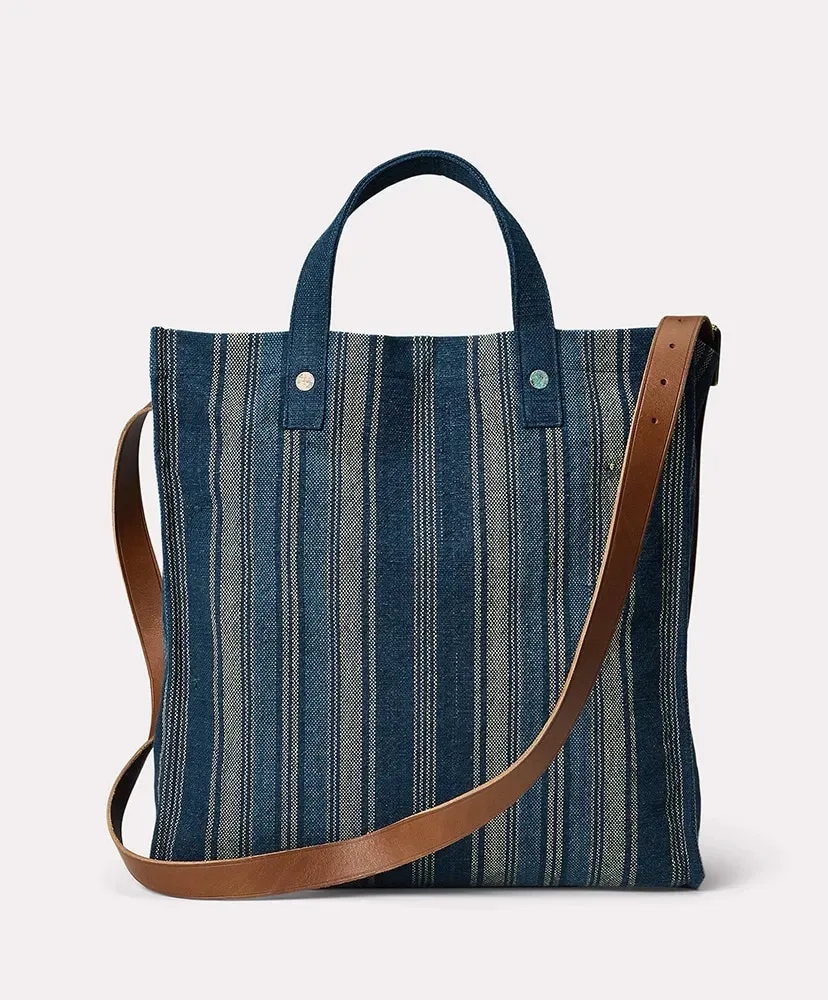 Handwoven Indigo Carpenter Tote