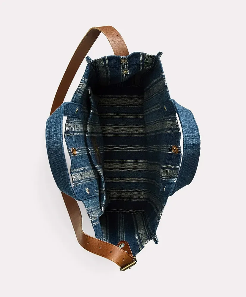 Handwoven Indigo Carpenter Tote