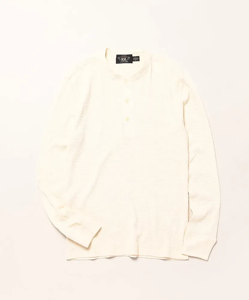 Waffle-Knit Henley Shirt