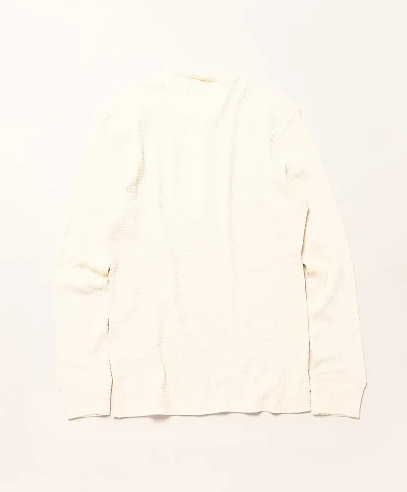 Waffle-Knit Henley Shirt