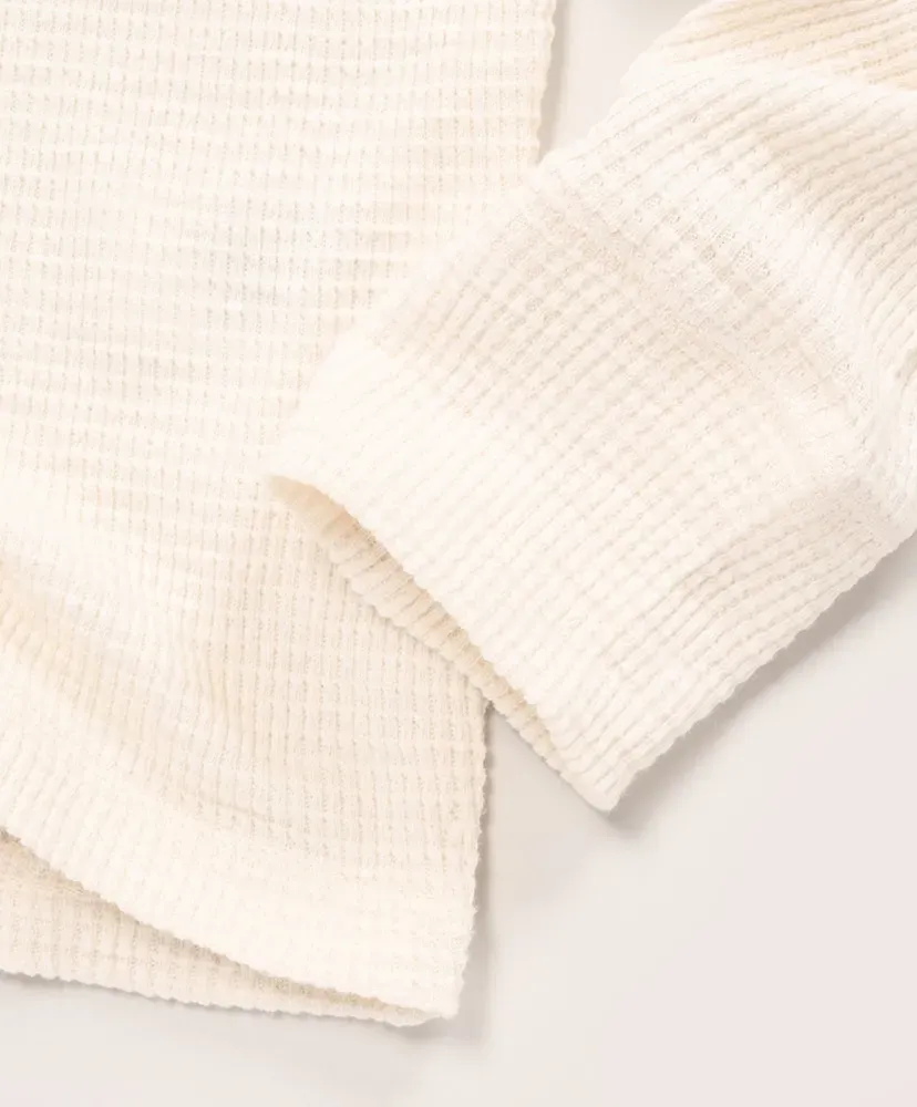 Waffle-Knit Henley Shirt