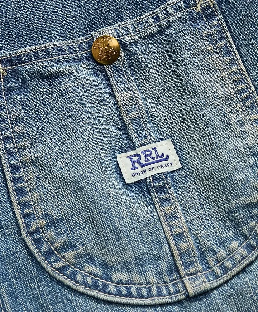 Corduroy-Collar Indigo Denim Jacket