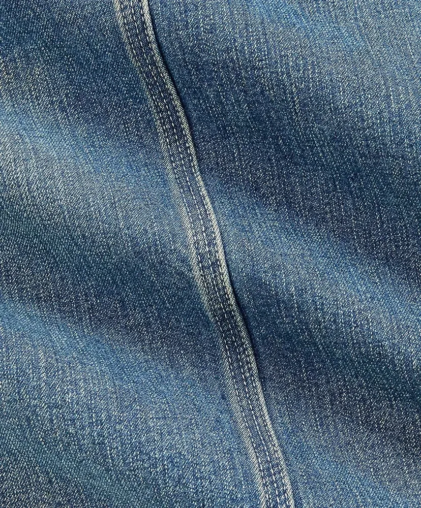 Corduroy-Collar Indigo Denim Jacket