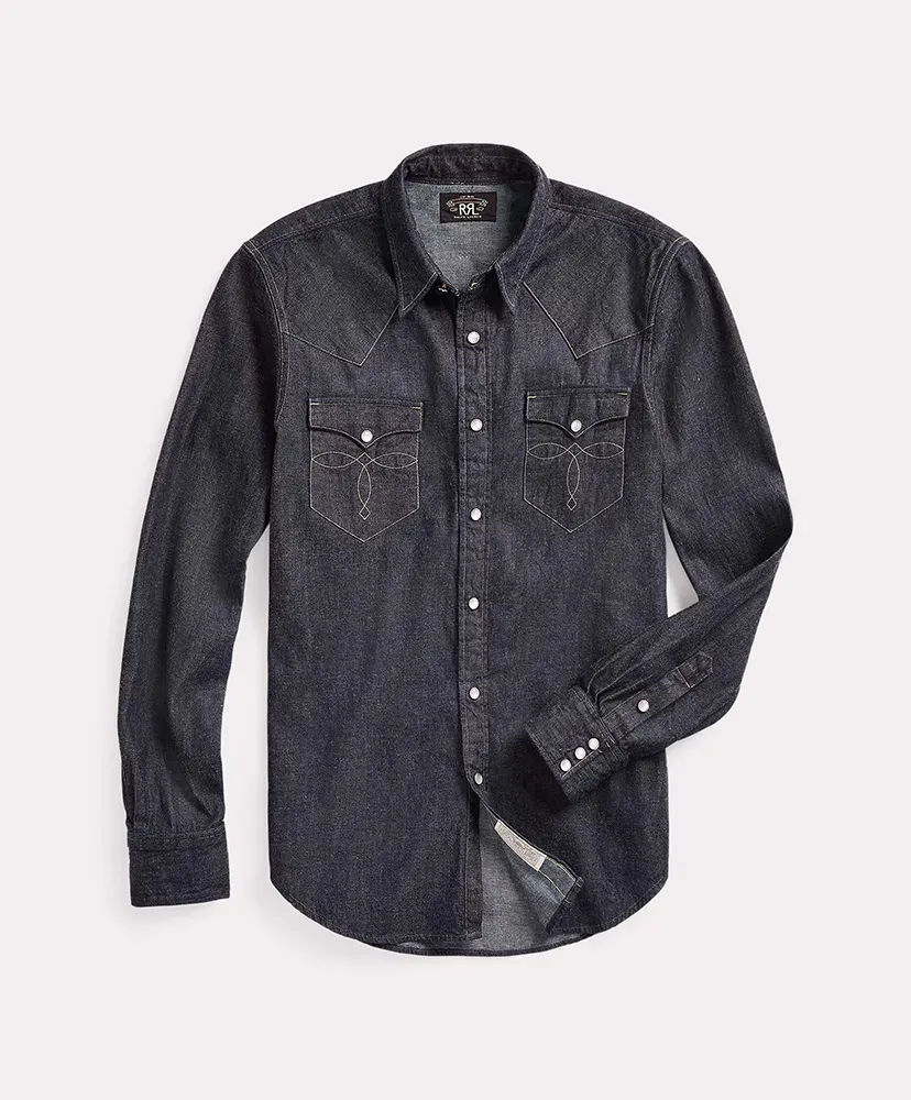 Slim Fit Denim Western Shirt