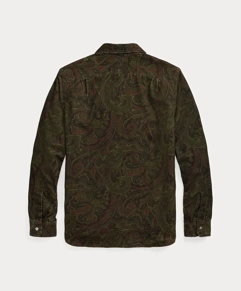 Paisley-Print Corduroy Workshirt