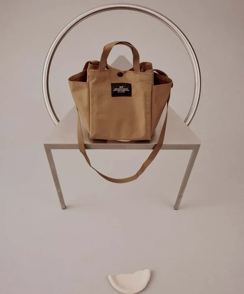 Small Side Pocket Tote - Canvas Nylon