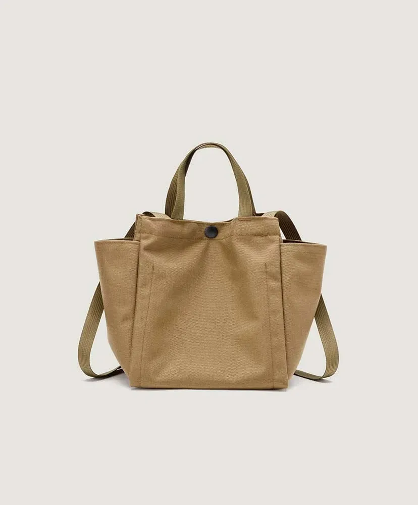 Small Side Pocket Tote - Canvas Nylon