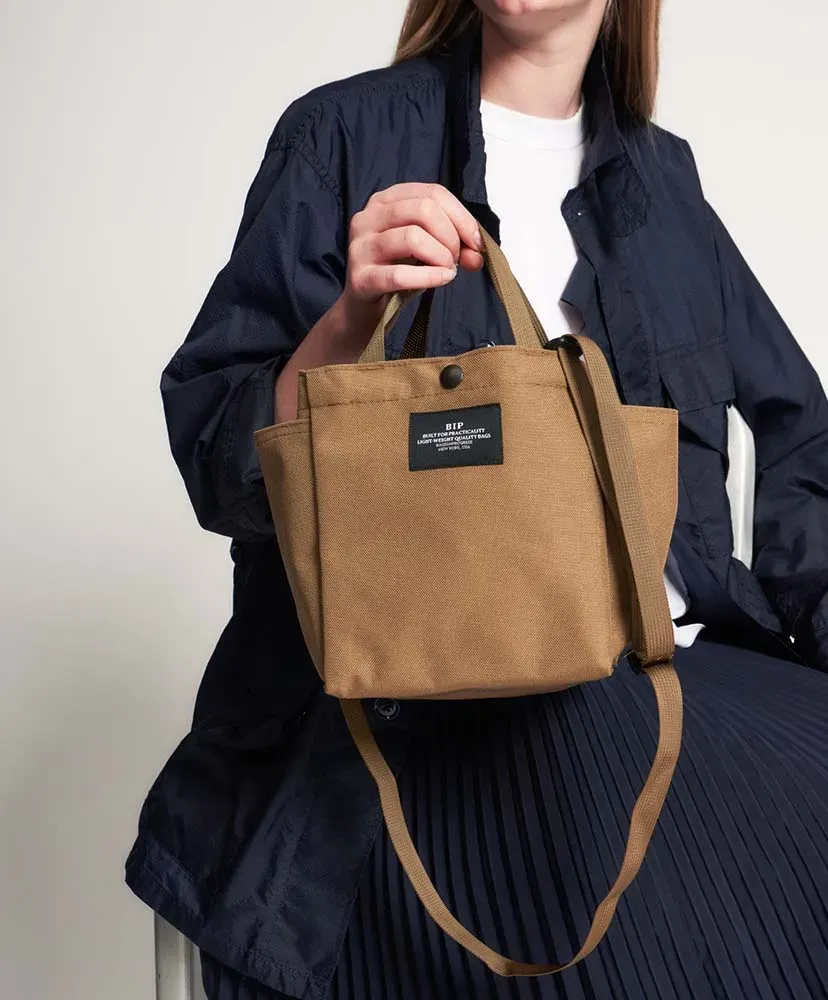 Small Side Pocket Tote - Canvas Nylon