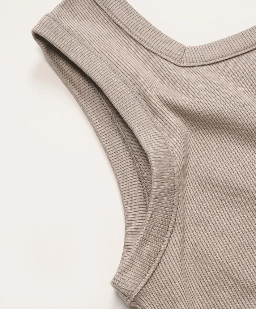 Lyocell-Cotton Rib Square Tanktop