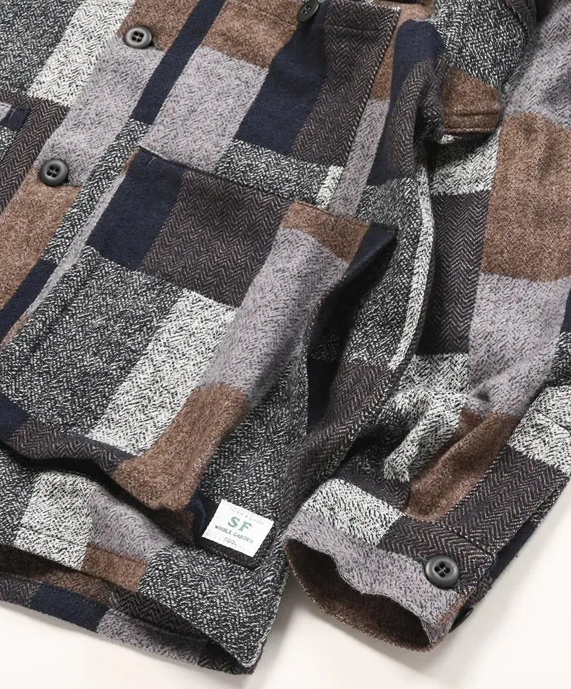 Digs Crew Half - Cotton Tweed Patch Check