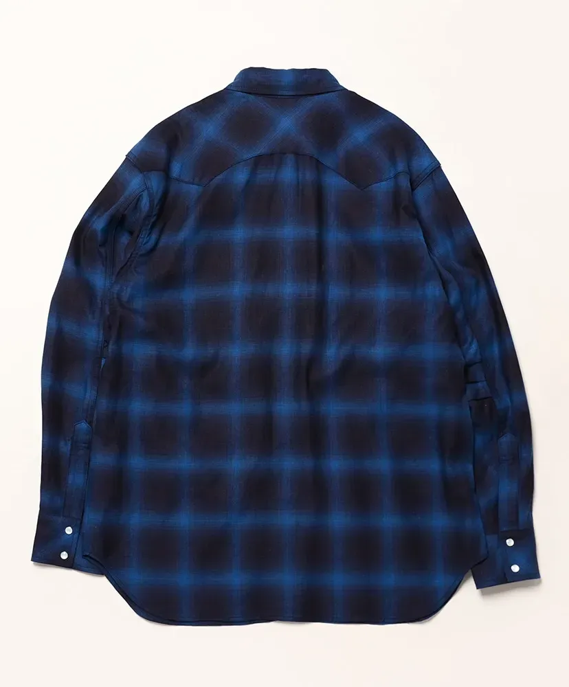 Weeds Digger Shirts - Indigo Ombre Check
