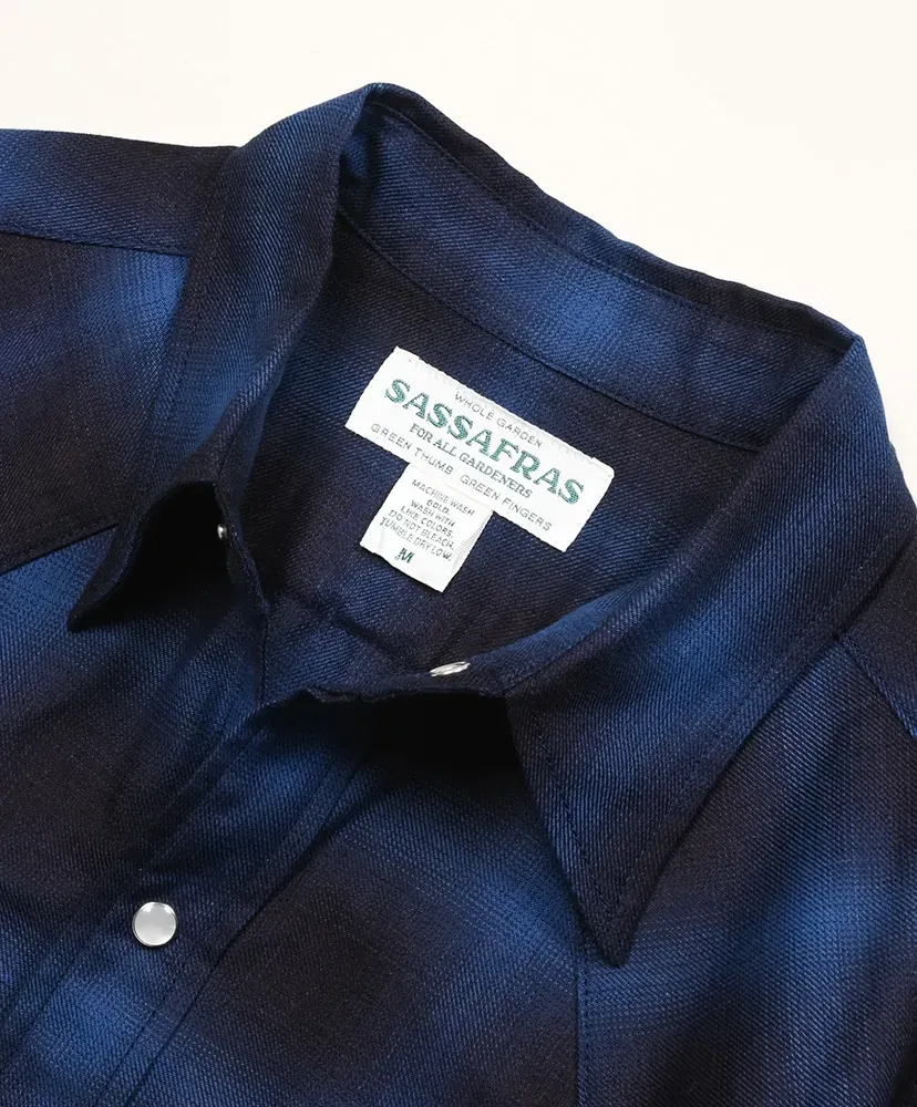 Weeds Digger Shirts - Indigo Ombre Check
