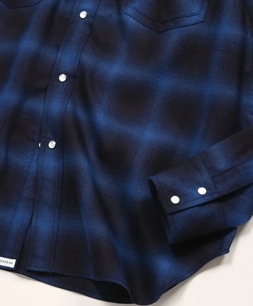 Weeds Digger Shirts - Indigo Ombre Check