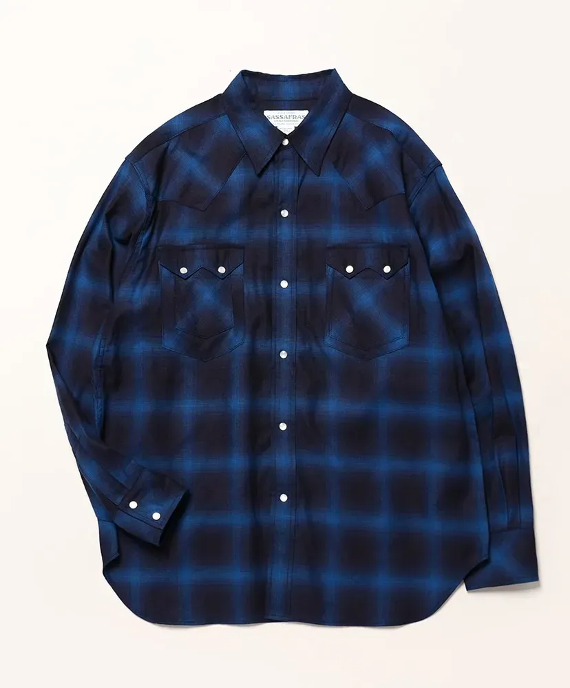Weeds Digger Shirts - Indigo Ombre Check