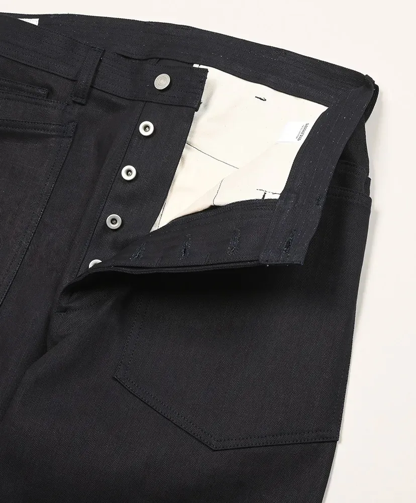 D Scoop Pants - Herringbone Denim