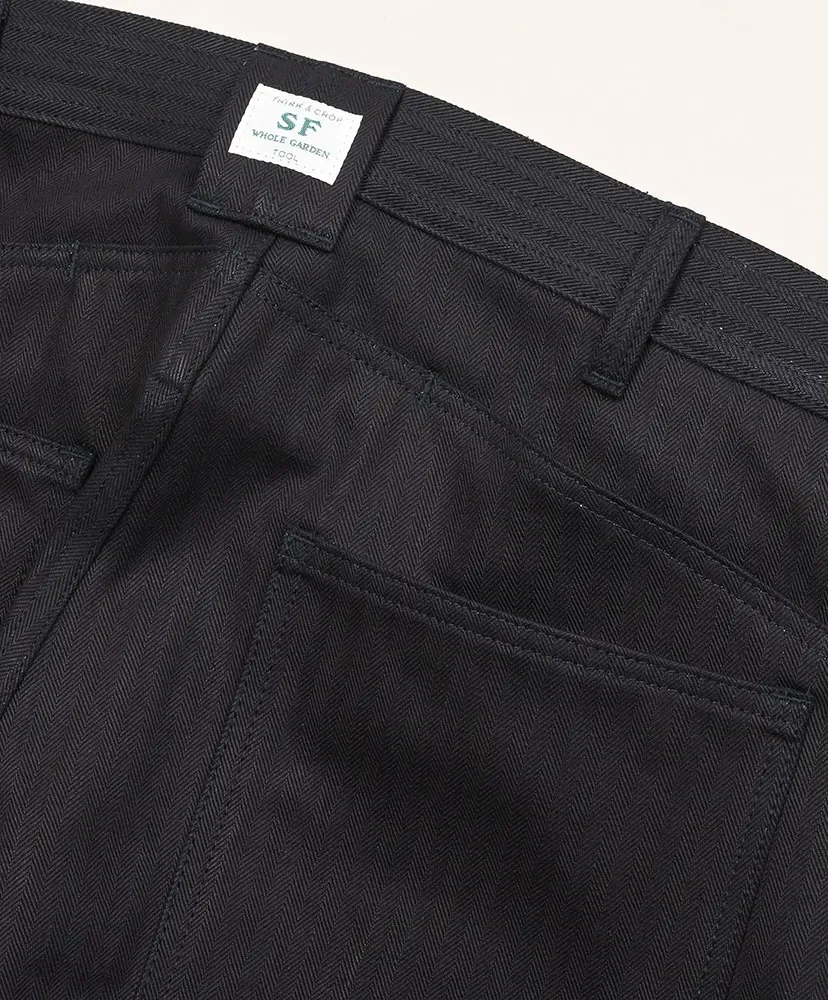 D Scoop Pants - Herringbone Denim