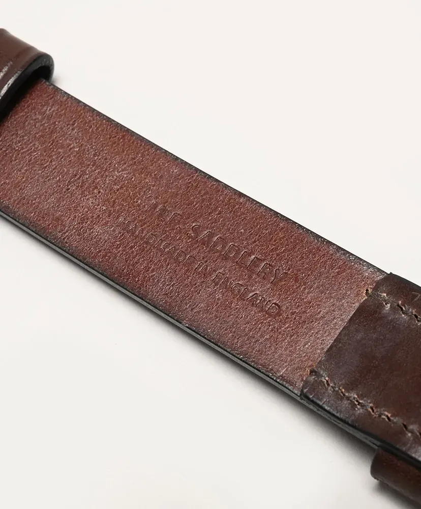 1.25 Inch West End Buckle Saddle Leather Belt - Nickel