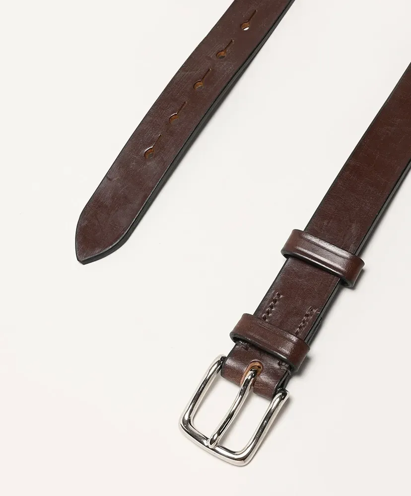 1.25 Inch West End Buckle Saddle Leather Belt - Nickel