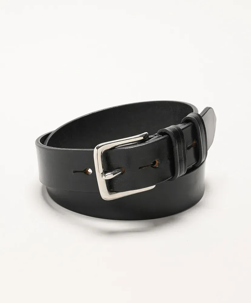 1.25 Inch West End Buckle Saddle Leather Belt - Nickel