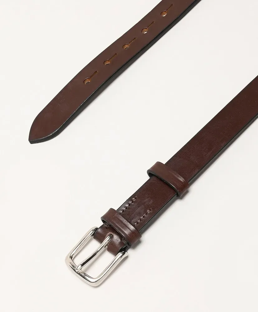 1 Inch West End Buckle Saddle Leather Belt - Nickel