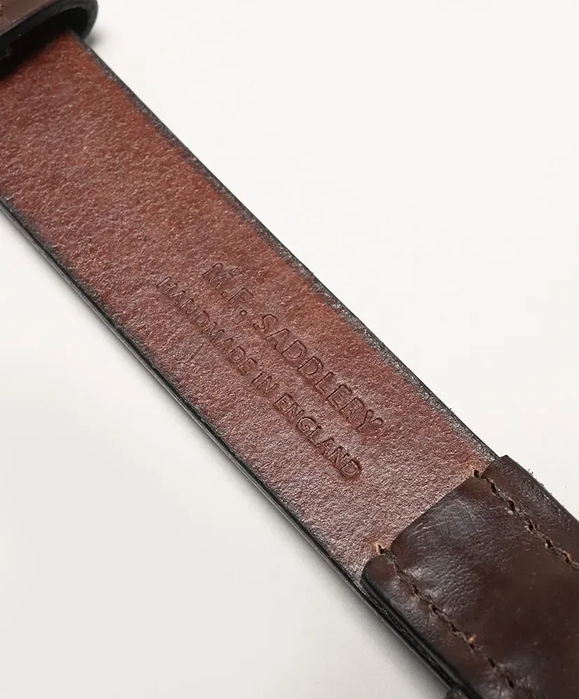 1 Inch West End Buckle Saddle Leather Belt - Nickel