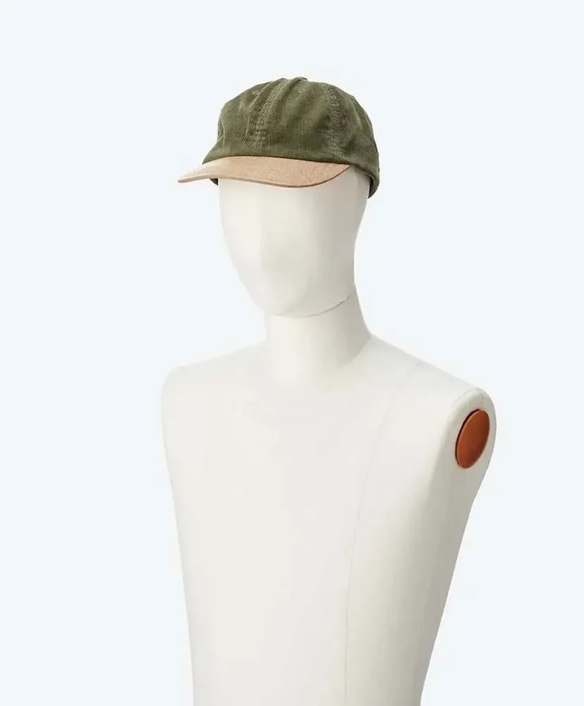 Corduroy & Faux Leather 6Panel Cap
