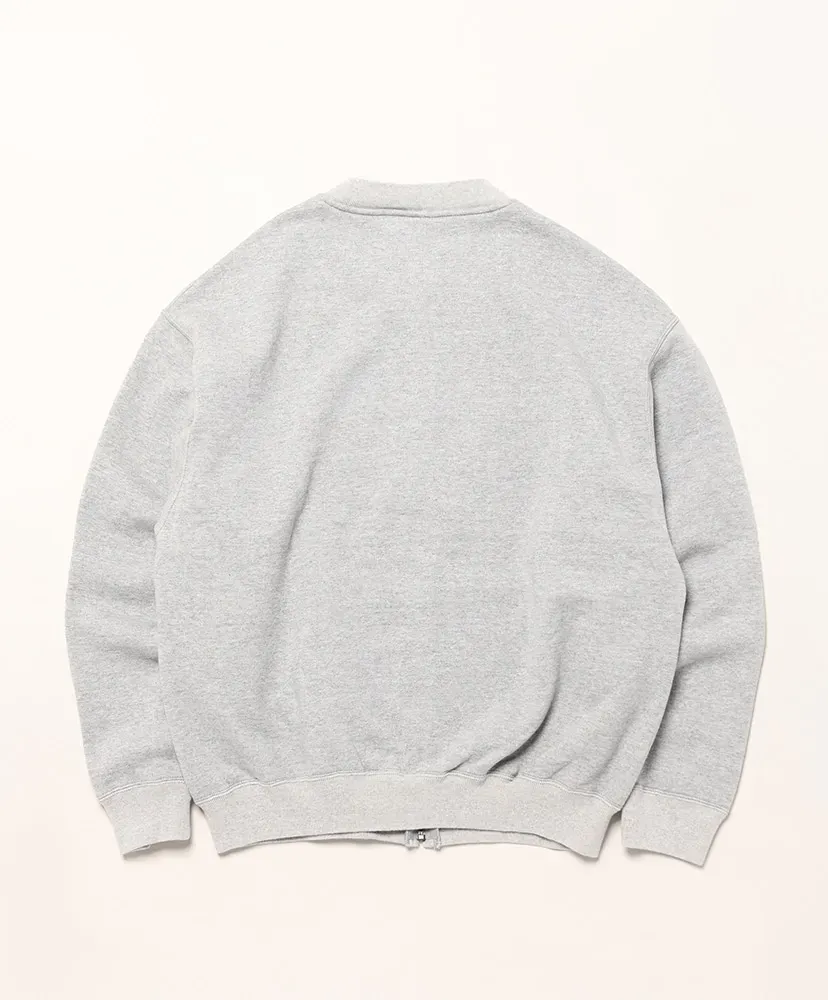 Front Zip Densely Knit Sweat Shirt
