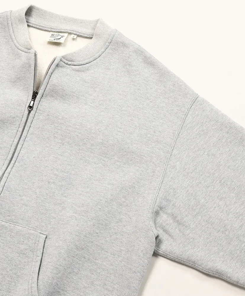 Front Zip Densely Knit Sweat Shirt