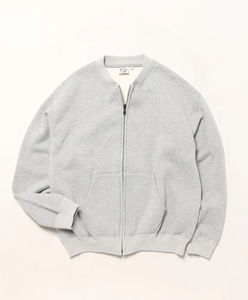 Front Zip Densely Knit Sweat Shirt