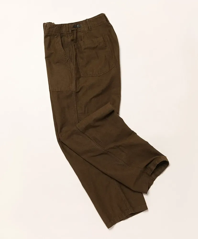 Relax Fit Cotton Linen Moleskin Fatigue Pants