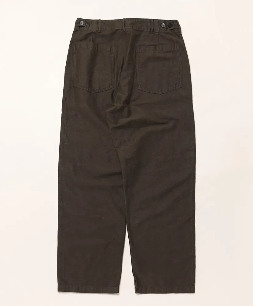 Relax Fit Cotton Linen Moleskin Fatigue Pants