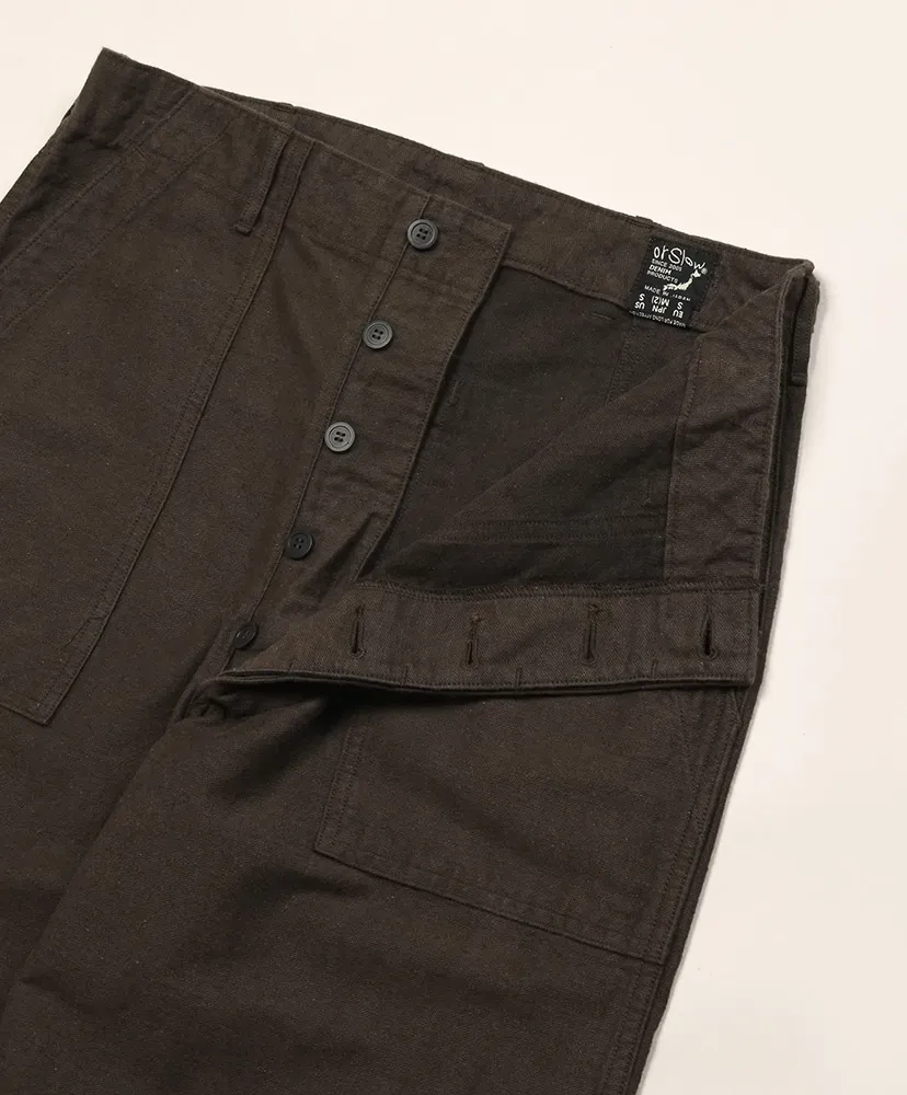 Relax Fit Cotton Linen Moleskin Fatigue Pants
