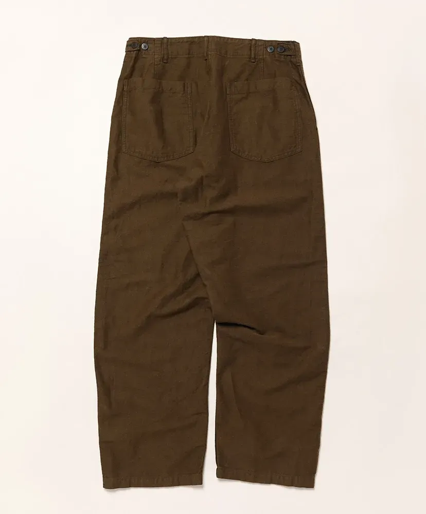 Relax Fit Cotton Linen Moleskin Fatigue Pants