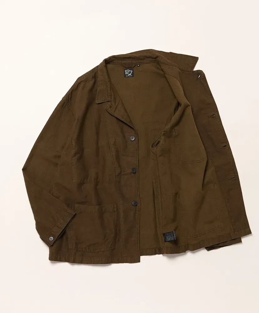 Cotton Linen Moleskin Relax Fit Simple Work Jacket