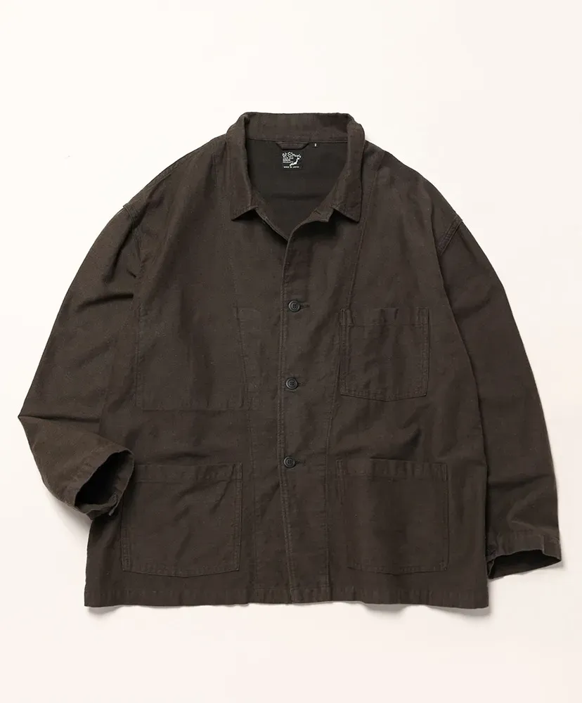 Cotton Linen Moleskin Relax Fit Simple Work Jacket