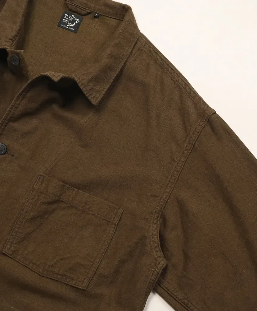 Cotton Linen Moleskin Relax Fit Simple Work Jacket