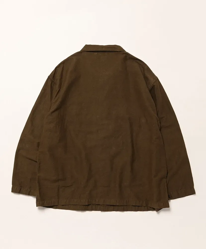 Cotton Linen Moleskin Relax Fit Simple Work Jacket