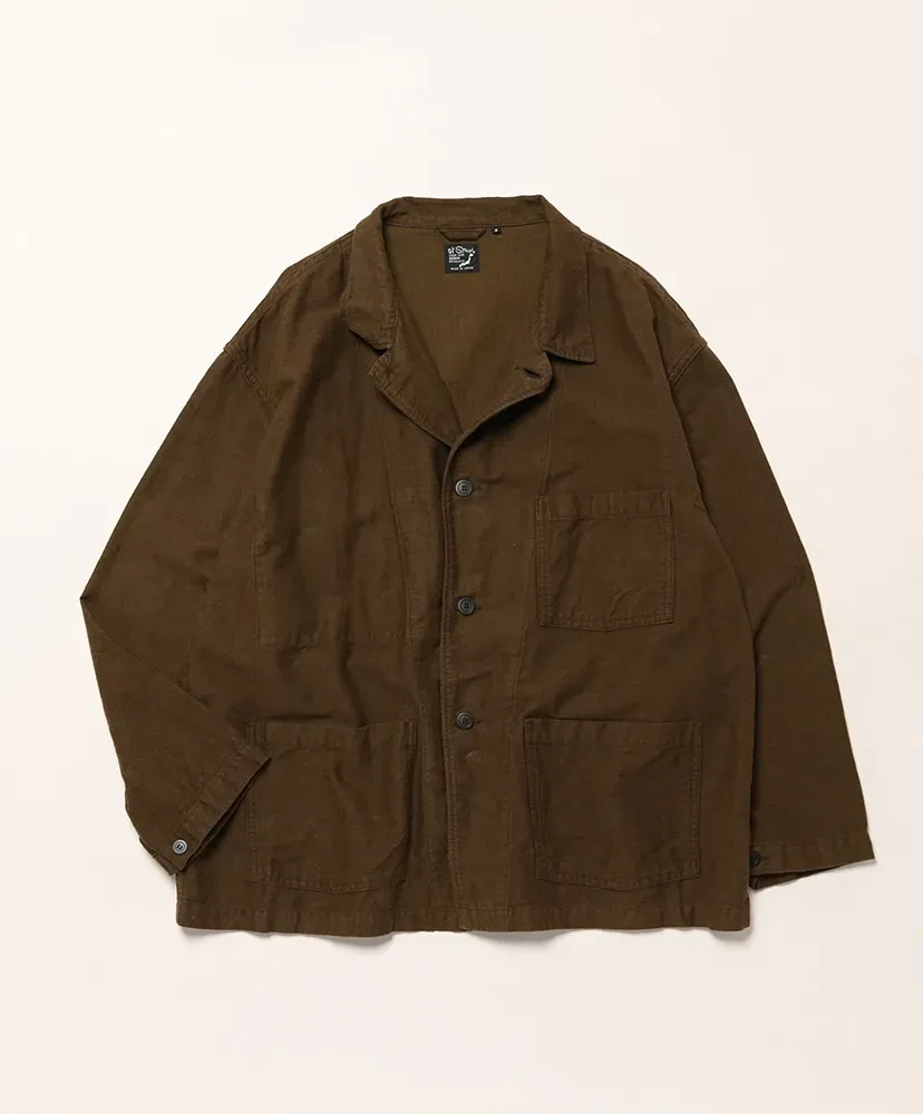 Cotton Linen Moleskin Relax Fit Simple Work Jacket