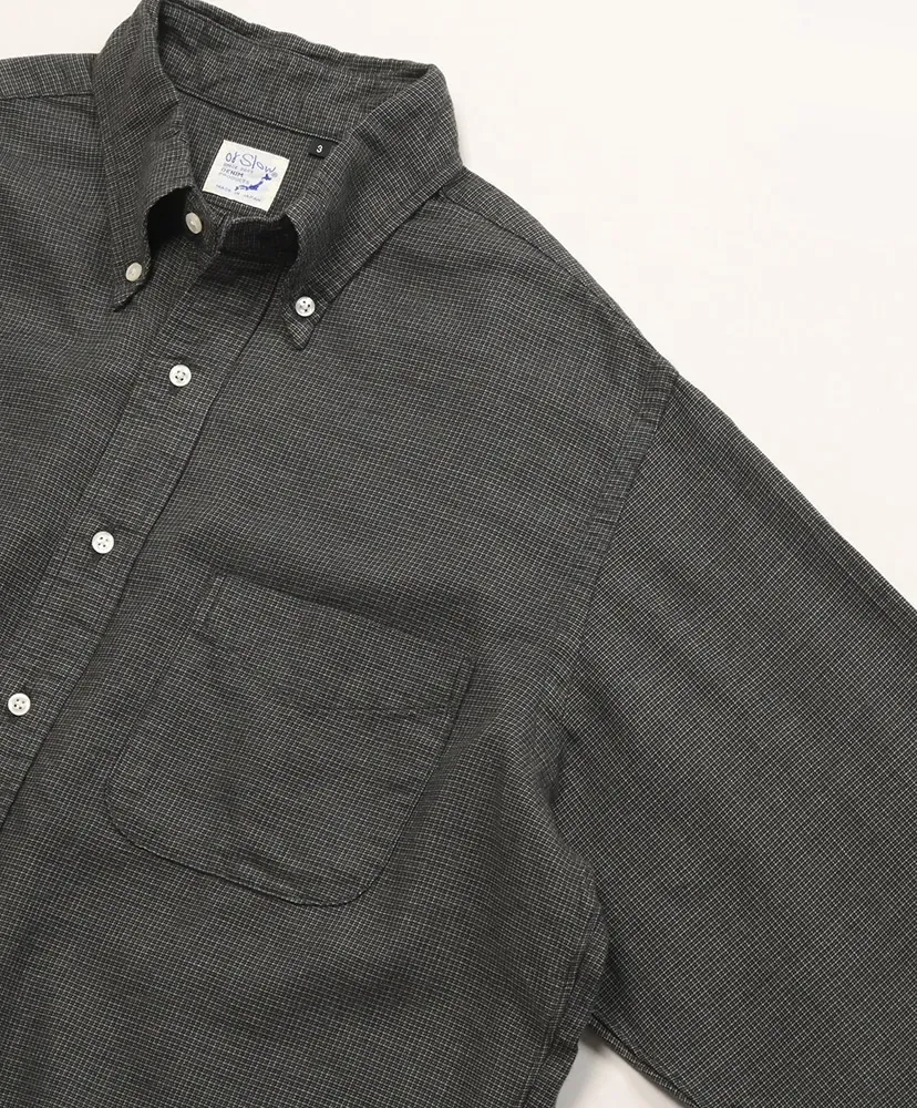 Standard Button Down Shirt Soft Subtly Brushed Mini Check